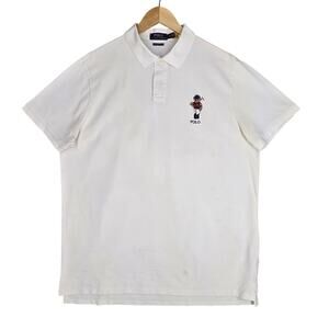 POLO RALPH LAUREN POLO BEAR TEE – MEN’S CUSTOM SLIM XL – WHITE – 100% COTTON